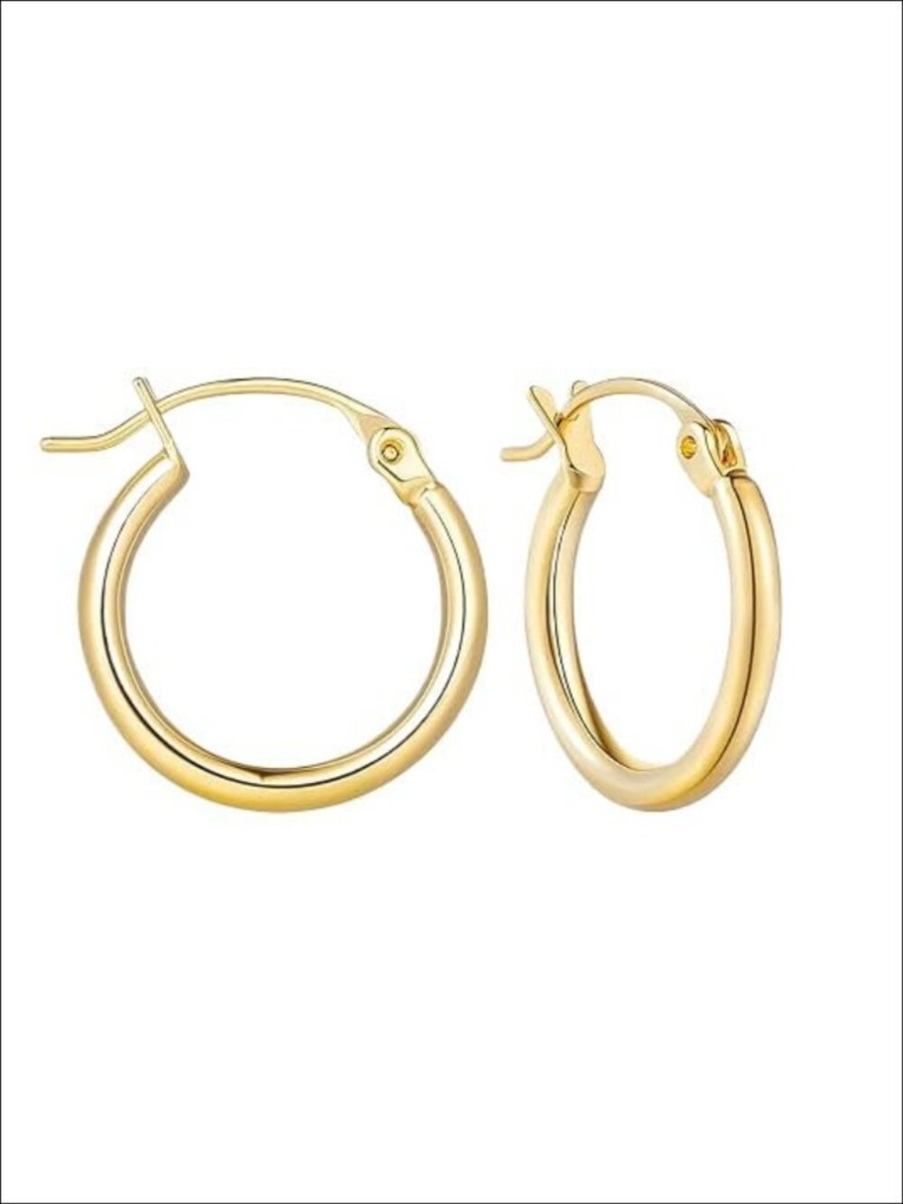 14K Gold Plated Huggie Hoop Earrings Lightweight 16mm